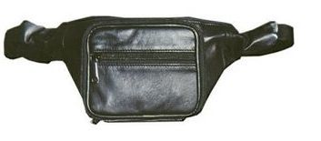 Black Plonge Leather Waist Pack