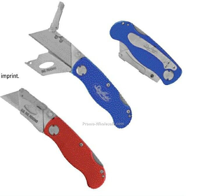 Blue Folding Lock Back Utility Knife