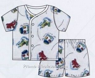 Boys Prints 2 Piece Jersey Short Pj Set/ Pajama Set (Newborn-large)