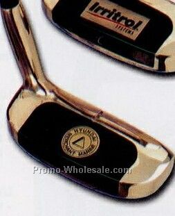 Brass Golf Putter W/ Rectangular Oblique Insert