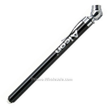 Brass Tire Gauge With Shiny Chrome Findings - Black