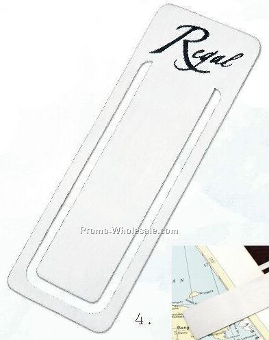 Brushed Silver Rectangular Bookmark / Laser Engraved