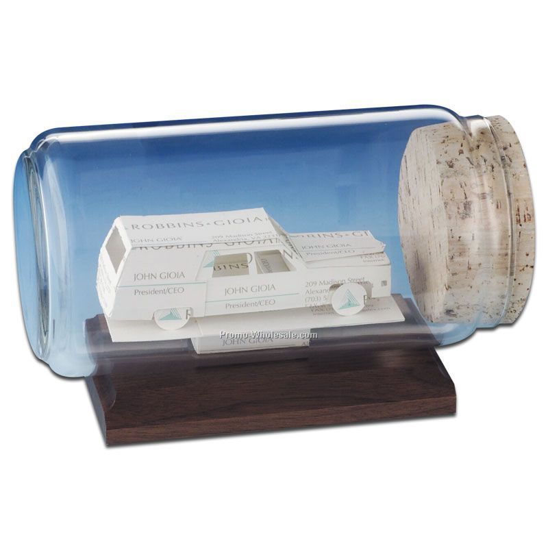 Business Card In A Bottle Sculpture - Funeral Hearse