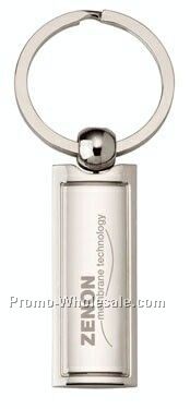 Chrome Finish Rectangular Shaped Key Ring