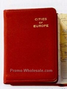 Cities Of Europe Travel Miniature W/ Traditional Premium Leather