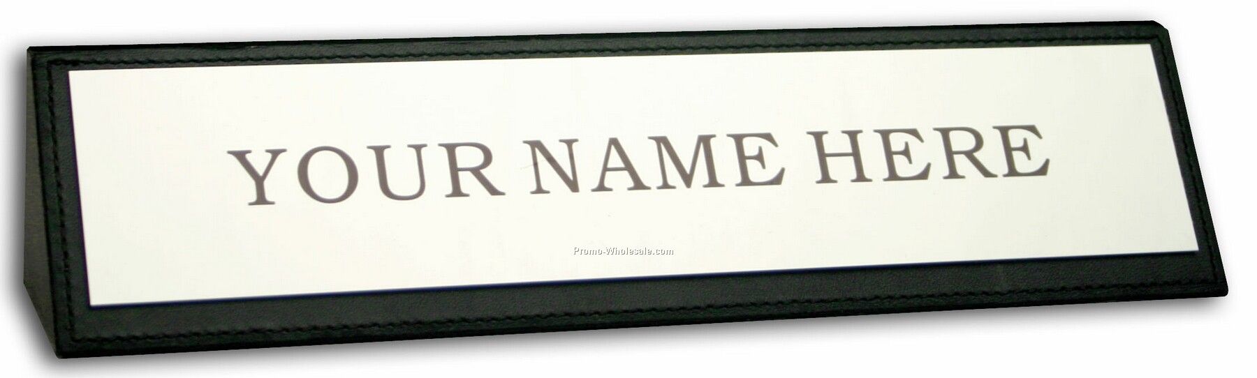 Classic Leather Name Plate - Black