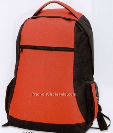 Color Block Polyester Backpack (1 Color)