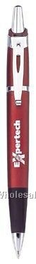 Cosmopolitan Metallic Or Satin Silver Push-action Ballpoint Plastic Pen