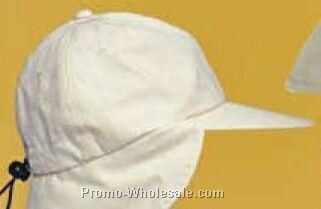 Cotton Canvas Fishing Hat W/ Toggle Adjuster & Neck Flap