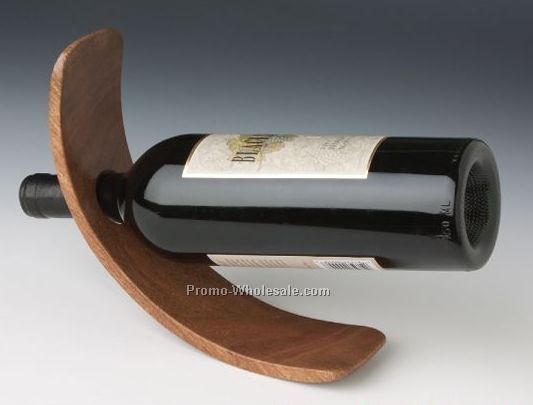 Curved Single Bottle Wood Stand