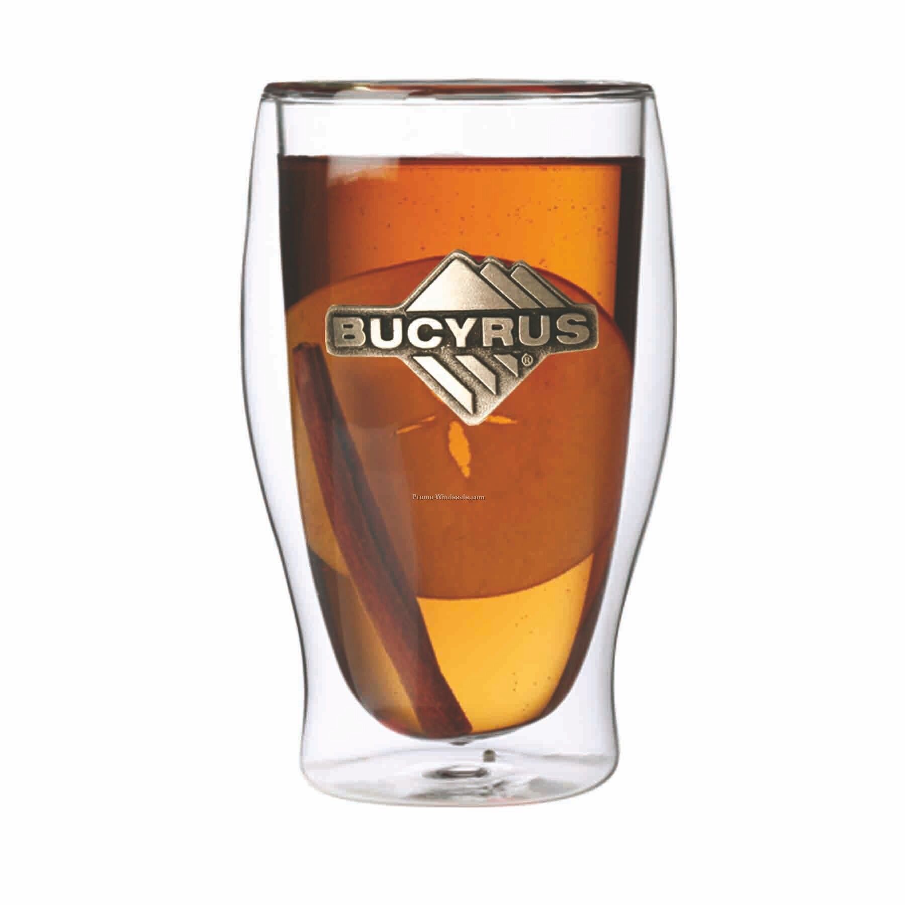 Double Wall Beverage Glass (Pewter Emblem)