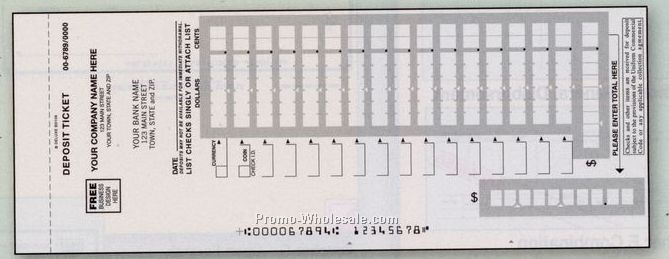 Easy Scan Deposit Ticket Book 1 Part