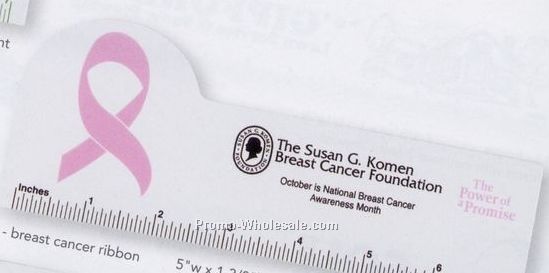 Econ-o-line 7" Shaped Ruler (Breast Cancer Ribbon)