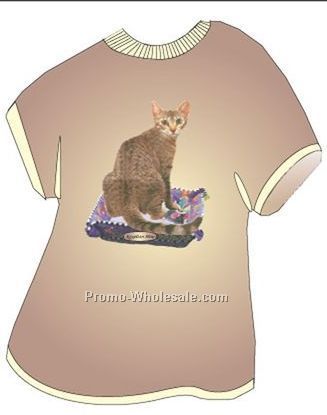 Egyptian Mau Cat Acrylic T Shirt Coaster W/ Felt Back