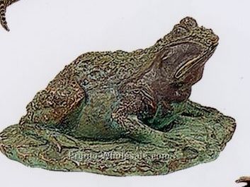 Frog Figurine W/Verdigris