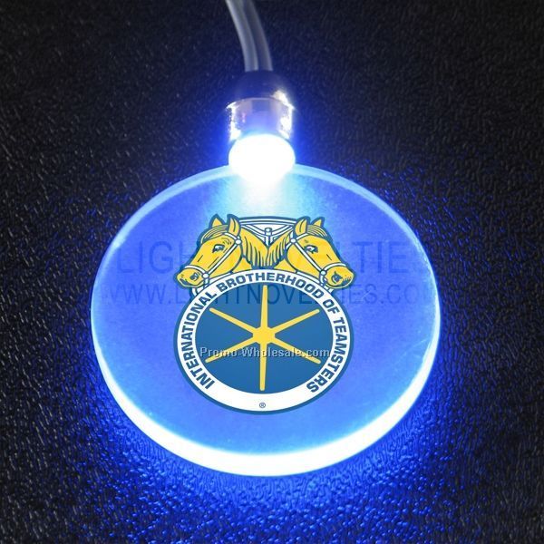 Frosted Blue Light Up Pendant Necklace