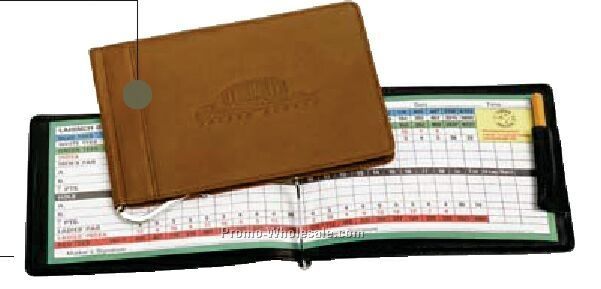 Full Grain Aniline Leather Horizontal Scorecard Holder