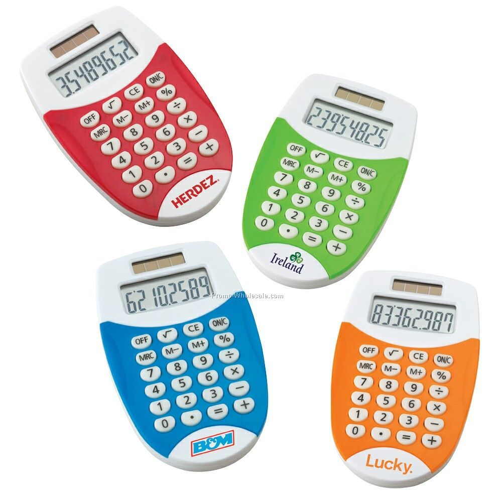 Giftcor Colleciton Orange Colorful Pocket Calculator 2-1/4"x4"x1/2"