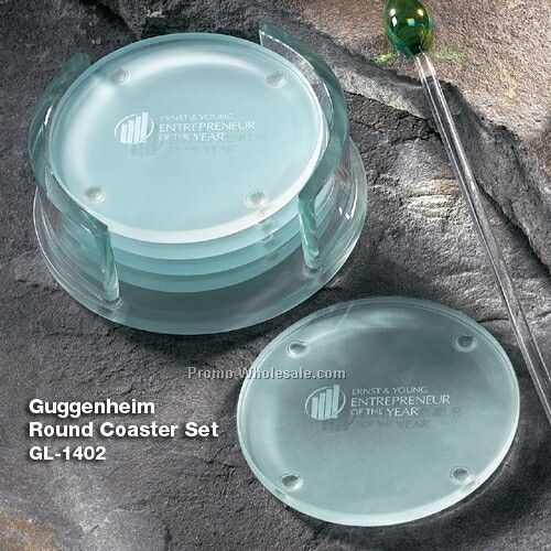 Guggenheim Round Glass Coaster Set