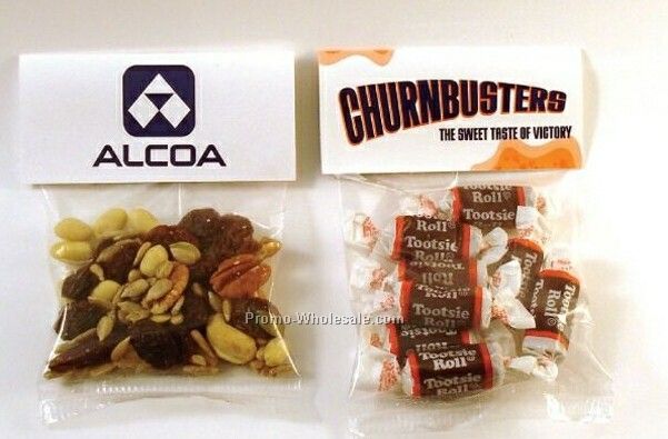 Header Card Packs Clear Cello Bag W/ 1/2 Oz. Dry Roasted Peanuts