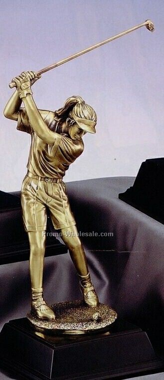 Imperial Series Elegant Resin Gold Sculpture - 12" Female Driver
