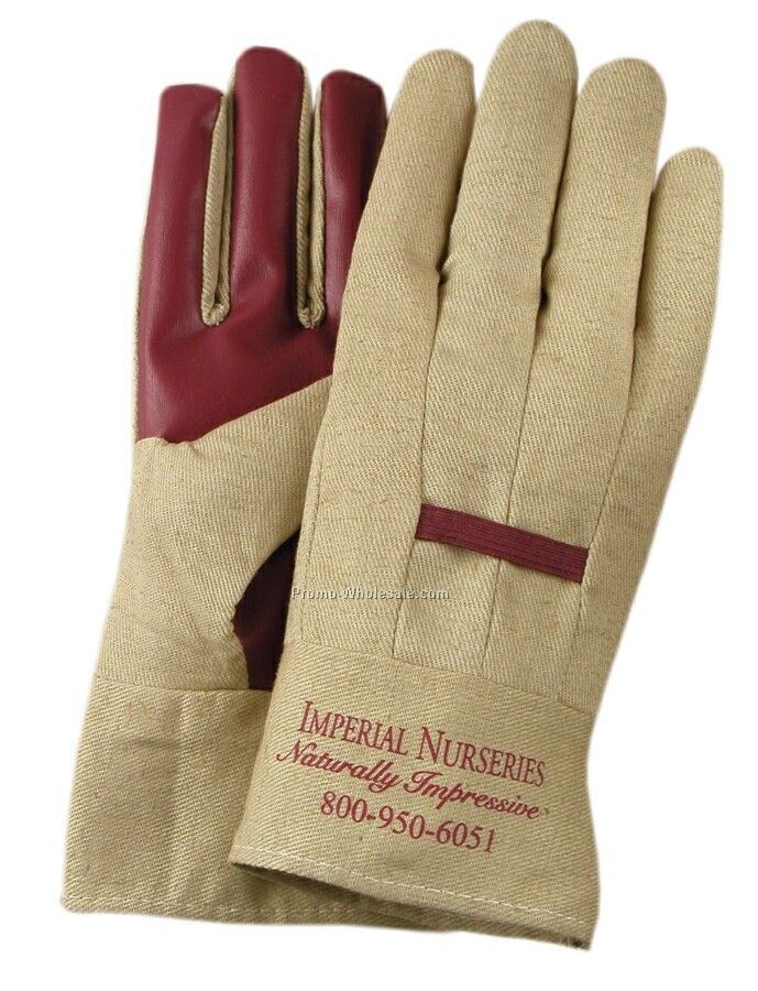 Ladies Burgundy Nitrile Palm Garden Gloves (Medium)