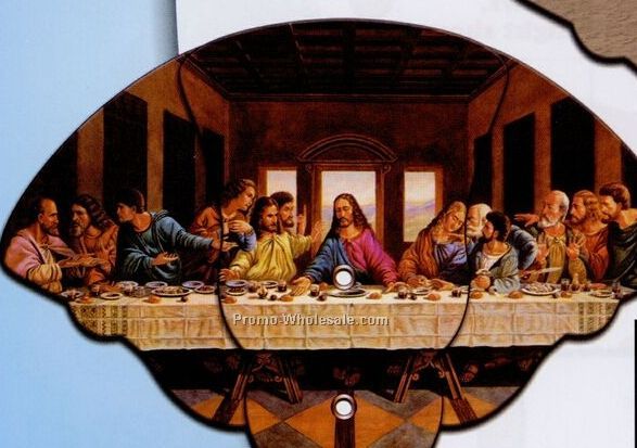 Last Supper Religious Expandable Stock Fans Without Sticks