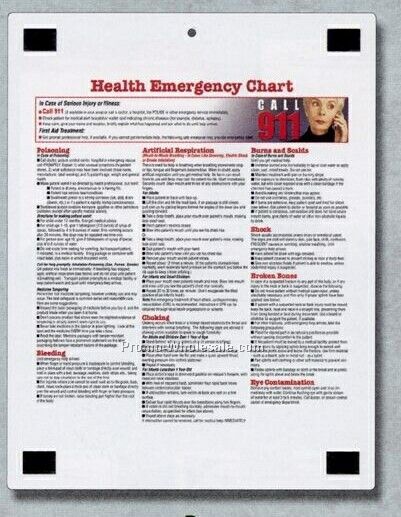 Magnetic Memo Board With Health Emergency Chart Back Side Stock Layout