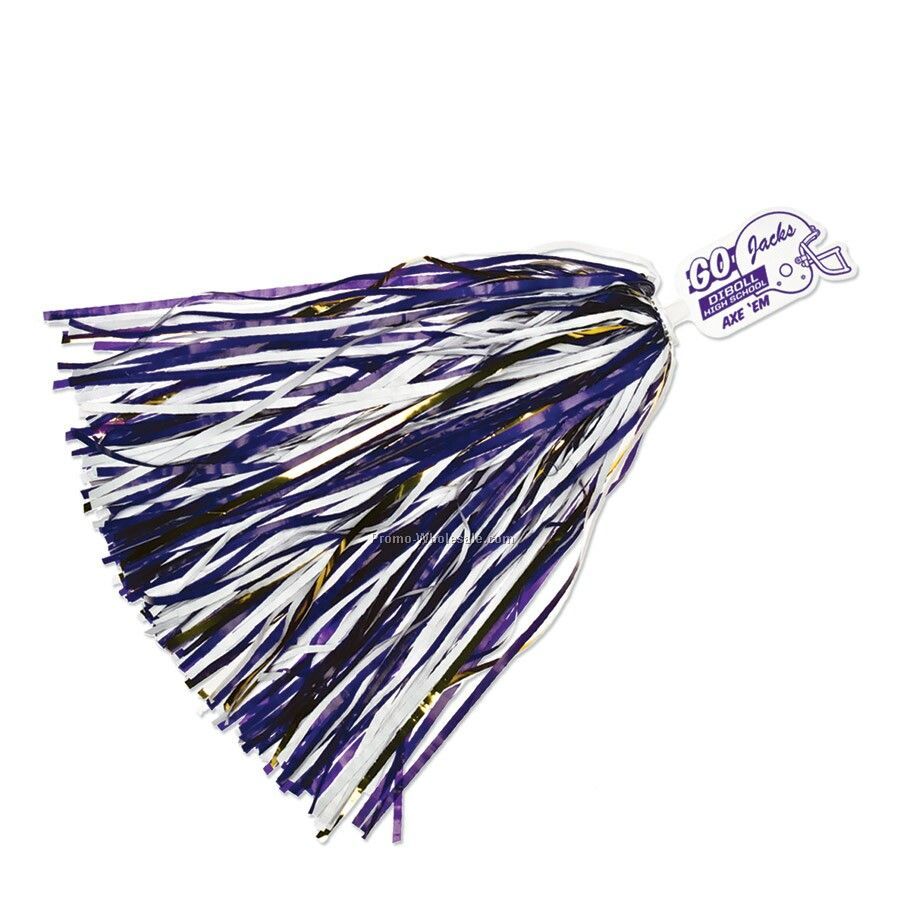 Mascot Glitter Pom Poms W/ 500 Streamers - Helmet End