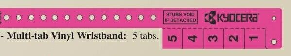 Multi Tab Vinyl Wristbands With 5 Redemption Tabs
