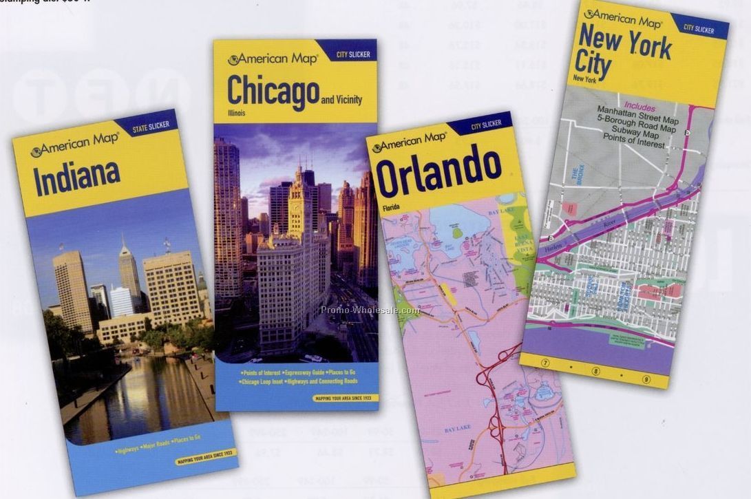 Orlando Laminated Slicker Folding City Map