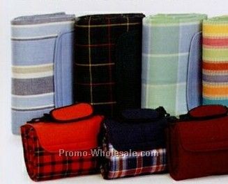 Picnic Plus 48"x60" Plaid Mega Mat W/ Shoulder Strap (Ocean Mist)