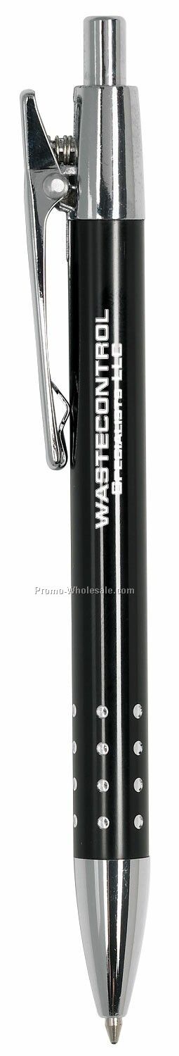 Pisa Pen With Aluminum Barrel, Chrome Grip & Spring Clip