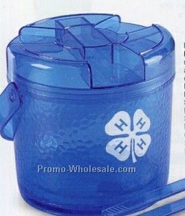 Plastic Ice Bucket W/ Tongs (64 Oz.)