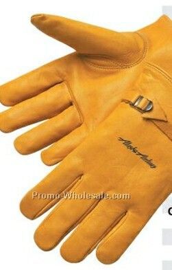 Premium Golden Grain Cowhide Driver Gloves