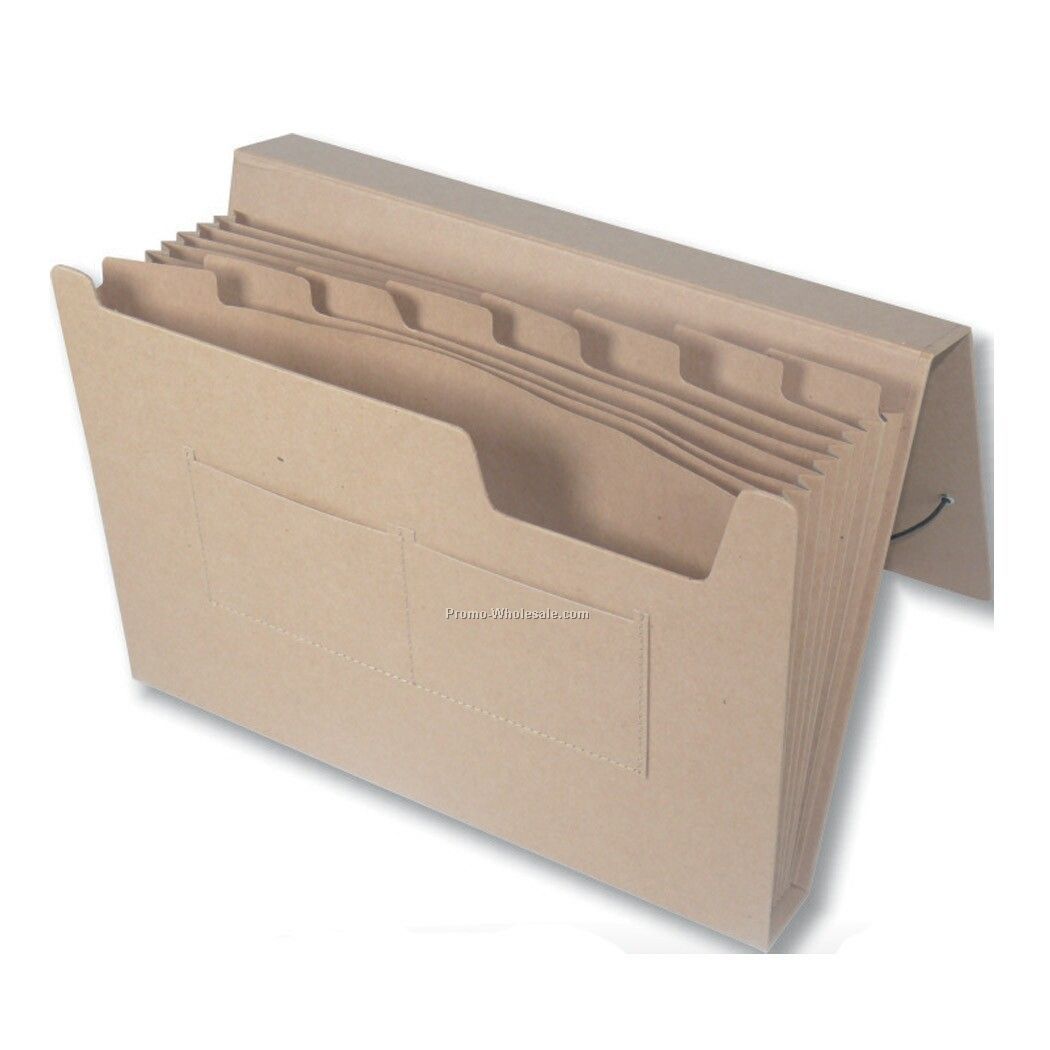 Recycled Expandable Natural Kraft Portfolio W/ 9 Dividers