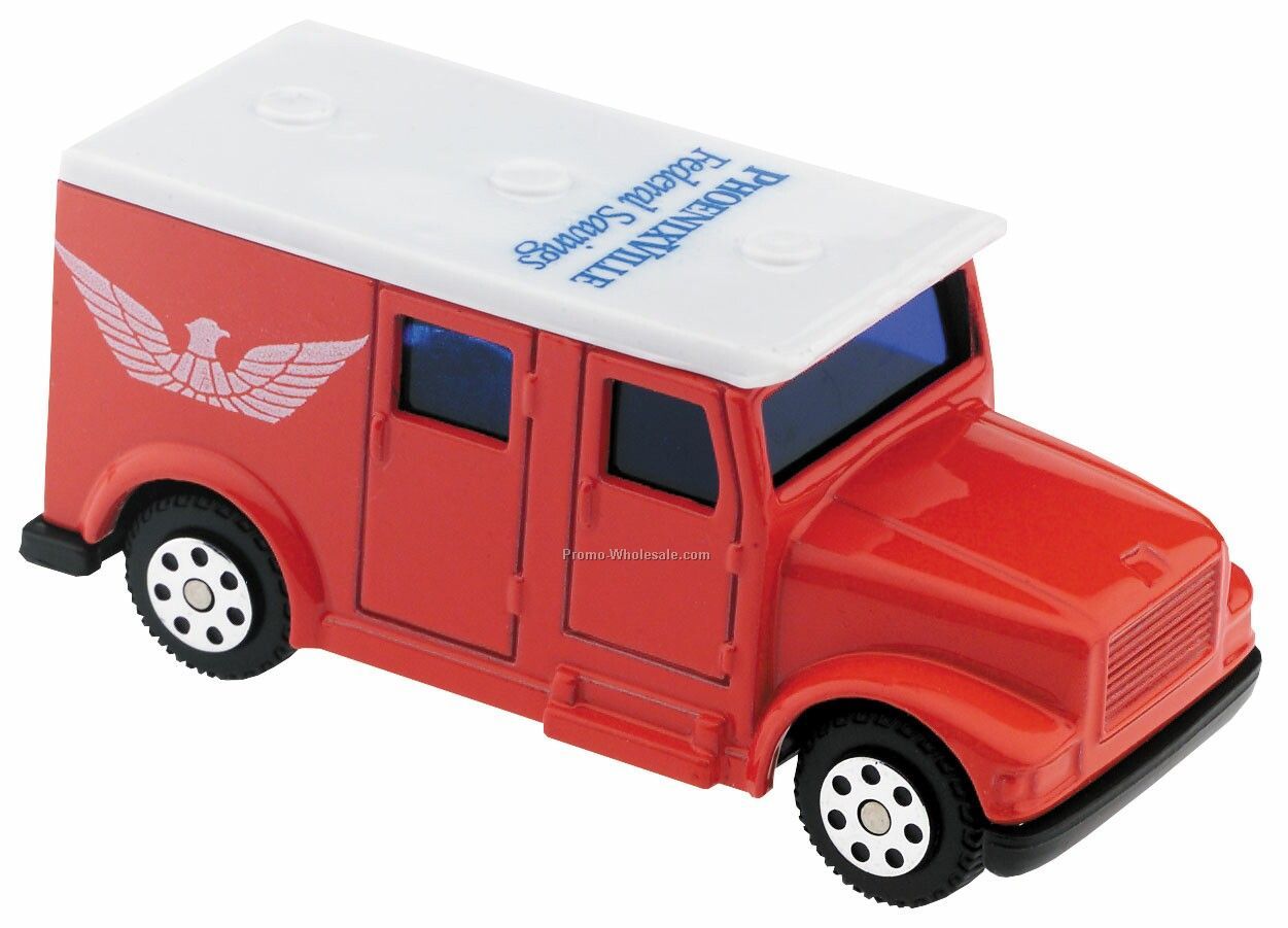 Red/ White Armored Car Die Cast Mini Vehicles - 3 Day