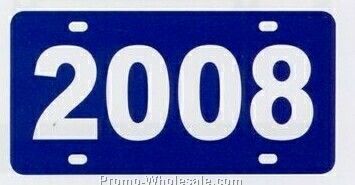 Red 2008 Year License Plate