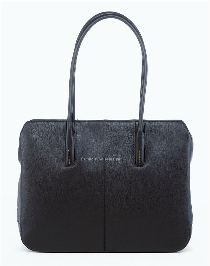 High Tech Leather Horizontal Shopping Bag