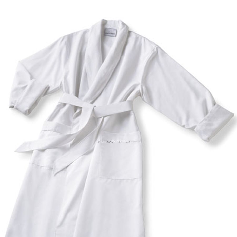 Shawl Collar Microfiber Robe W/ Cotton Poly Knit Lining