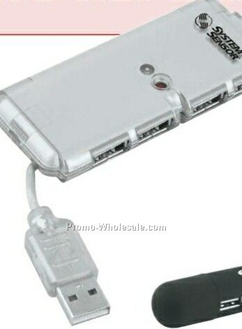 Silver Rectangle USB 4-port Hub