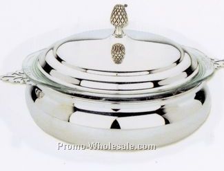 Silverplated 1-1/2 Quart Round Covered Casserole Dish