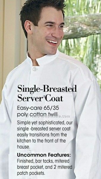 Single Breasted Server White Coat (Xs-6xl)