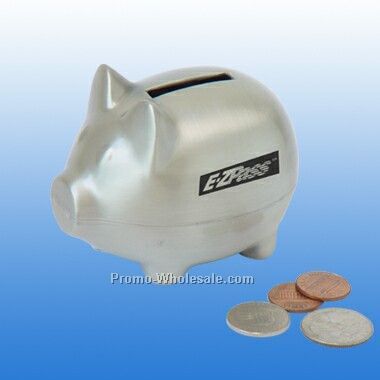 Small Pig Bank Brushed Finish (Screened)