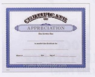 Stock Award Certificates - 8-1/2"x11" (Appreciation)