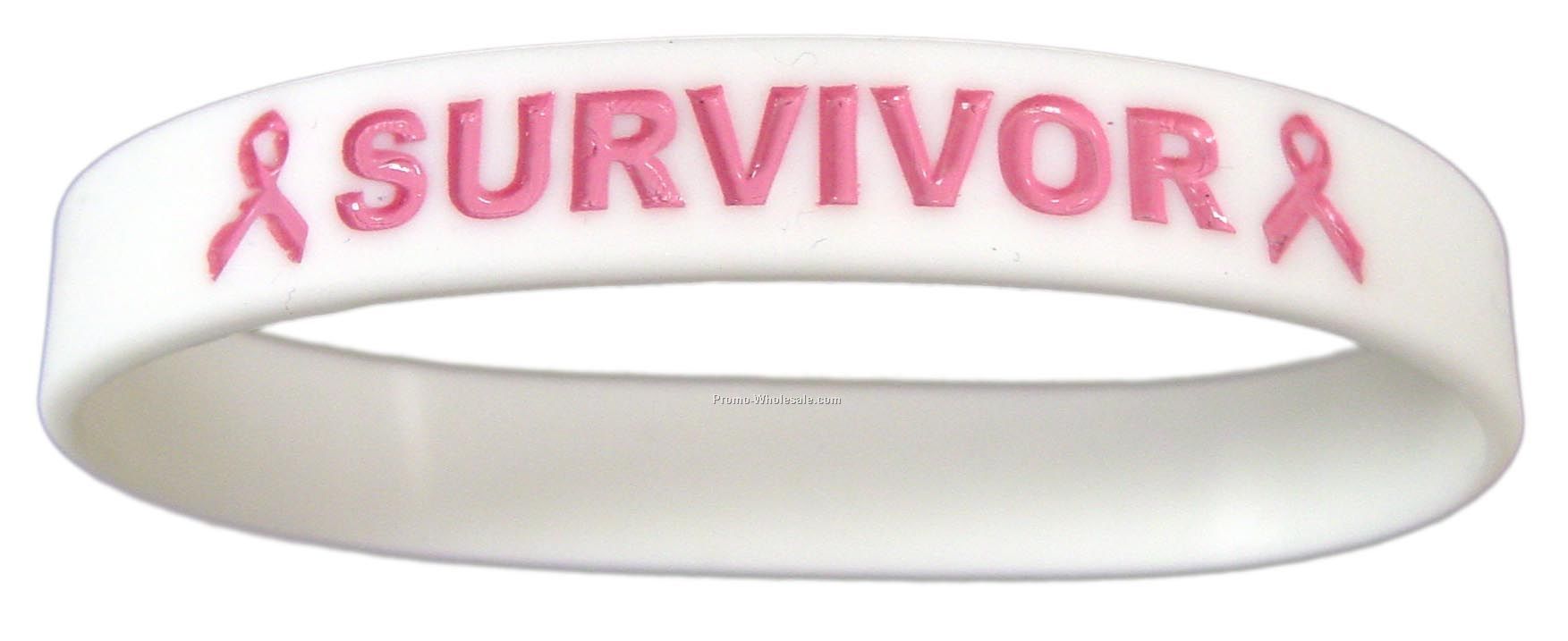 Stock Survivor Colorfill Debossed Stock Silicone Bracelet