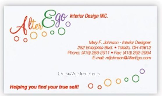 Strathmore Ultimate White Wove Business Card W/ 1 Multi Color Ink