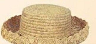 Straw Hat W/ Double Row Shell Edge (One Size Fit Most)