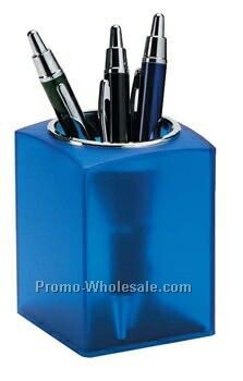 Stylish Pen Frosted Blue Pen And Pencil Holder