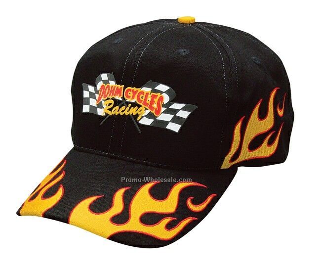 The Racer Embroidered Flame Cap (Blank)